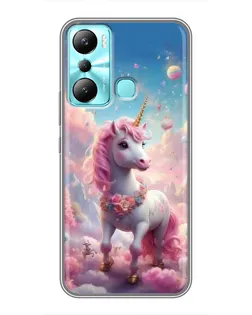Чехол для Infinix Hot 20i (X665E) с картинкой «Единорог среди облаков»