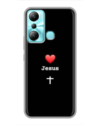Чехол для Infinix Hot 20i (X665E) с картинкой «Сердце - Jesus»