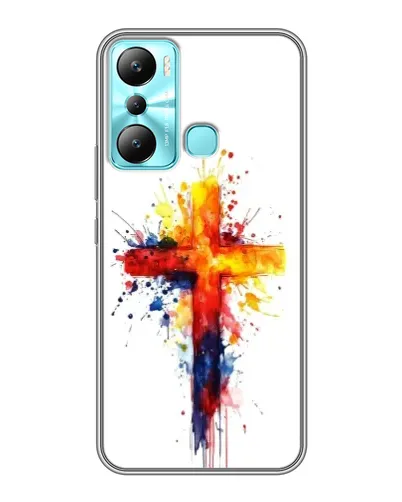 Чехол для Infinix Hot 20i (X665E) с картинкой «Акварельный крест»