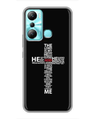 Чехол для Infinix Hot 20i (X665E) с картинкой «Текстовый крест» Чехол для Infinix Hot 20i (X665E) с картинкой «Текстовый крест»