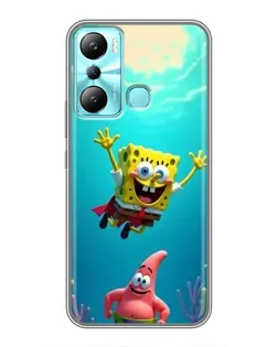 Чехол для Infinix Hot 20i (X665E) с картинкой «Спанч Боб под водой»