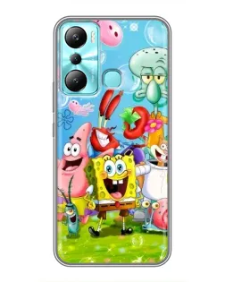 Чехол для Infinix Hot 20i (X665E) с картинкой «Губка Боб и друзья»