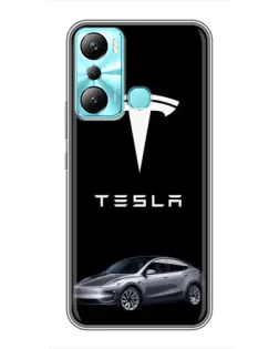 Чехол для Infinix Hot 20i (X665E) с картинкой «Tesla Model Y» Чехол для Infinix Hot 20i (X665E) с картинкой «Tesla Model Y»
