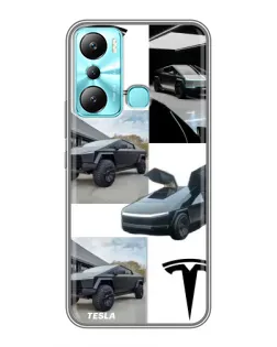 Чехол для Infinix Hot 20i (X665E) с картинкой «Коллаж Cybertruck Tesla» Чехол для Infinix Hot 20i (X665E) с картинкой «Коллаж Cybertruck Tesla»