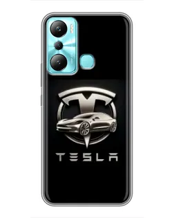Чехол для Infinix Hot 20i (X665E) с картинкой «Tesla — серебристое авто» Чехол для Infinix Hot 20i (X665E) с картинкой «Tesla — серебристое авто»