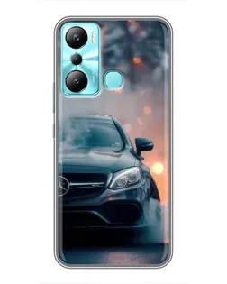 Чехол для Infinix Hot 20i (X665E) с картинкой «Mercedes — ночной город»