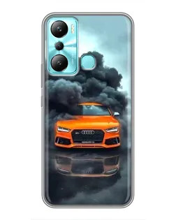 Чехол для Infinix Hot 20i (X665E) с картинкой «Audi в облаках дыма»