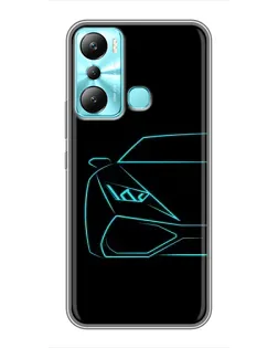 Чехол для Infinix Hot 20i (X665E) с картинкой «Голубой силуэт Lamborghini» Чехол для Infinix Hot 20i (X665E) с картинкой «Голубой силуэт Lamborghini»