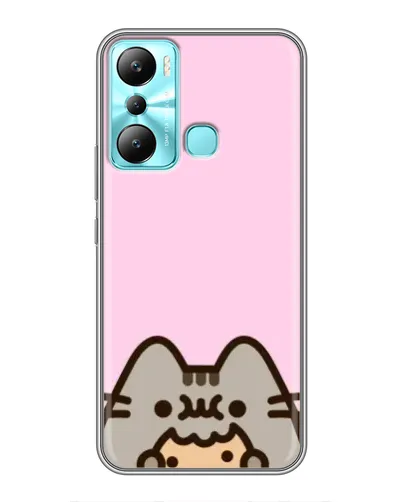 Чехол для Infinix Hot 20i (X665E) с картинкой «Pusheen и печенье»