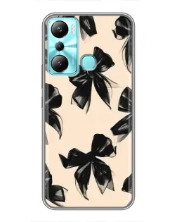 Чехол для Infinix Hot 20i (X665E) с картинкой «Паттерн черные банты»
