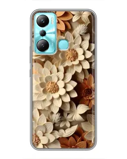 Чохол для Infinix Hot 20i (X665E) з картинкою «Бежевий флористичний декор» Чохол для Infinix Hot 20i (X665E) з картинкою «Бежевий флористичний декор»