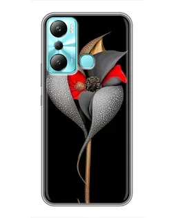 Чохол для Infinix Hot 20i (X665E) з картинкою «Срібна фантазійна квітка» Чохол для Infinix Hot 20i (X665E) з картинкою «Срібна фантазійна квітка»