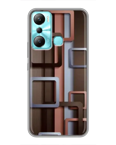 Чехол для Infinix Hot 20i (X665E) с картинкой «Коричневые объемные квадраты» Чехол для Infinix Hot 20i (X665E) с картинкой «Коричневые объемные квадраты»