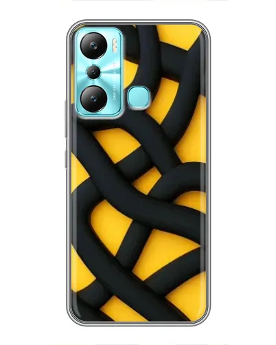 Чехол для Infinix Hot 20i (X665E) с картинкой «Черное желтое переплетение» Чехол для Infinix Hot 20i (X665E) с картинкой «Черное желтое переплетение»
