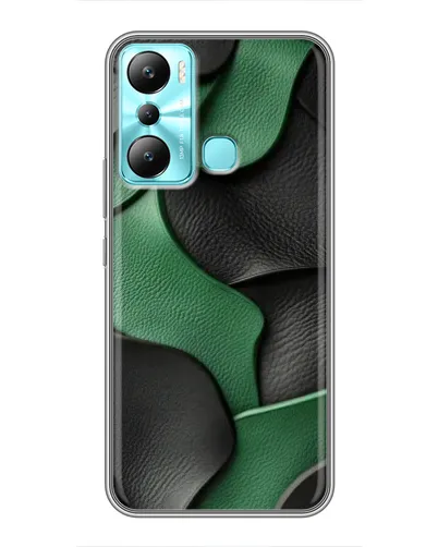 Чехол для Infinix Hot 20i (X665E) с картинкой «Зеленые кожаные волны» Чехол для Infinix Hot 20i (X665E) с картинкой «Зеленые кожаные волны»