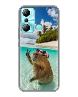Чохол для Infinix Hot 20i (X665E) з картинкою «Капібара на морі» Чохол для Infinix Hot 20i (X665E) з картинкою «Капібара на морі»