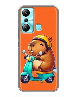 Чохол для Infinix Hot 20i (X665E) з картинкою «Капібара на скутері» Чохол для Infinix Hot 20i (X665E) з картинкою «Капібара на скутері»