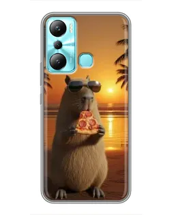 Чохол для Infinix Hot 20i (X665E) з картинкою «Капібара з піцою» Чохол для Infinix Hot 20i (X665E) з картинкою «Капібара з піцою»