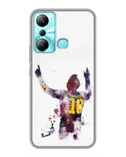 Чехол для Infinix Hot 20i (X665E) с картинкой «Акварельный Месси Барселона»