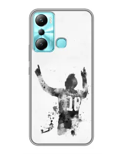 Чохол для Infinix Hot 20i (X665E) з картинкою «Чорно-білий силует Мессі»