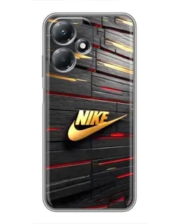 Чехол для Infinix Hot 30 Play с картинкой «Золотой Nike на металле» Чехол для Infinix Hot 30 Play с картинкой «Золотой Nike на металле»