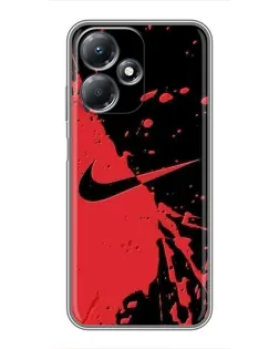 Чехол для Infinix Hot 30 Play с картинкой «Красные брызги Nike» Чехол для Infinix Hot 30 Play с картинкой «Красные брызги Nike»