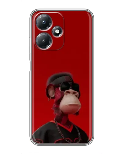 Чехол для Infinix Hot 30 Play с картинкой «Bored Ape в красном»