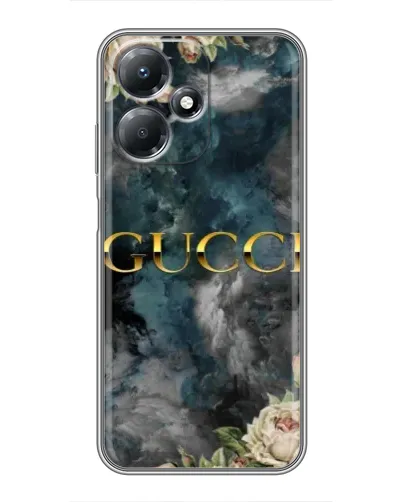 Чехол для Infinix Hot 30 Play с картинкой «Абстрактные цветы Gucci»