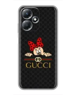 Чехол для Infinix Hot 30 Play с картинкой «Минни Маус Gucci — черный»
