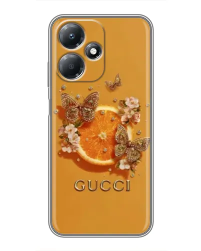 Чехол для Infinix Hot 30 Play с картинкой «Gucci — золотые бабочки» Чехол для Infinix Hot 30 Play с картинкой «Gucci — золотые бабочки»