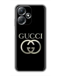 Чехол для Infinix Hot 30 Play с картинкой «Gucci — золото на черном»