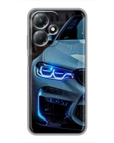 Чехол для Infinix Hot 30 Play с картинкой «Взгляд BMW с синими фарами»