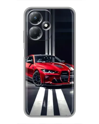 Чехол для Infinix Hot 30 Play с картинкой «Красная BMW на дороге»