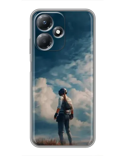 Чехол для Infinix Hot 30 Play с картинкой «Герой PUBG на скале»