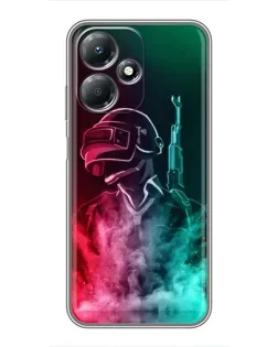Чехол для Infinix Hot 30 Play с картинкой «PUBG — огненный воин»