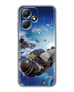 Чехол для Infinix Hot 30 Play с картинкой «Десант PUBG — прыжок»