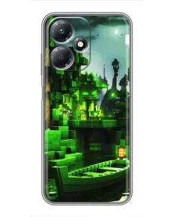 Чехол для Infinix Hot 30 Play с картинкой «Minecraft лесной пейзаж»