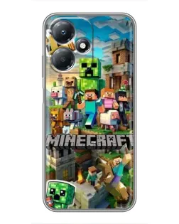 Чехол для Infinix Hot 30 Play с картинкой «Замок Minecraft»