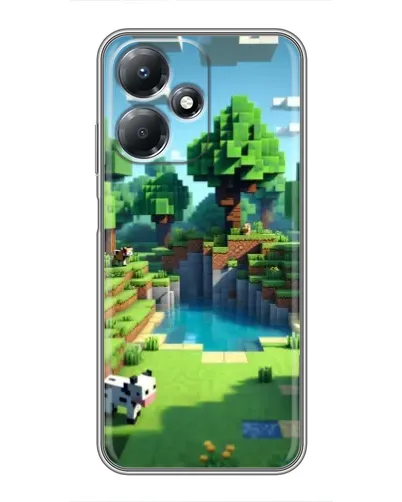 Чехол для Infinix Hot 30 Play с картинкой «Minecraft летний день»