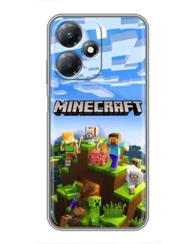 Чехол для Infinix Hot 30 Play с картинкой «Minecraft классический мир»