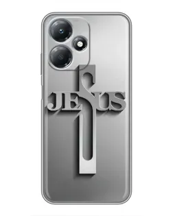 Чехол для Infinix Hot 30 Play с картинкой «Металлический крест Jesus»