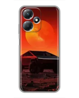 Чехол для Infinix Hot 30 Play с картинкой «Cybertruck на Марсе»
