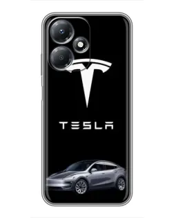 Чехол для Infinix Hot 30 Play с картинкой «Tesla Model Y»