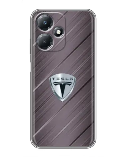 Чехол для Infinix Hot 30 Play с картинкой «Металлическая текстура Tesla»