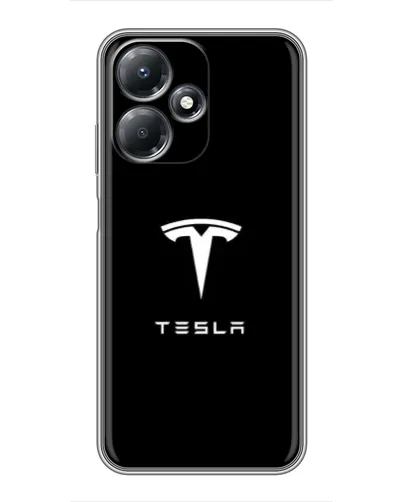 Чехол для Infinix Hot 30 Play с картинкой «Tesla White Logo»