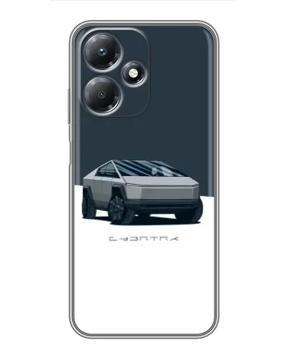 Чехол для Infinix Hot 30 Play с картинкой «Серебристый Cybertruck Tesla»