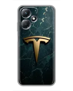 Чехол для Infinix Hot 30 Play с картинкой «Мраморная Tesla Gold»