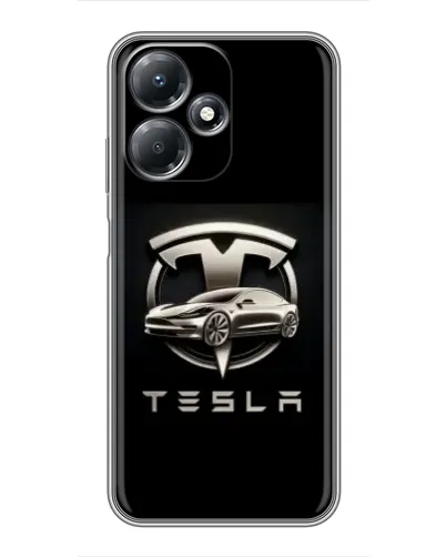 Чехол для Infinix Hot 30 Play с картинкой «Tesla — серебристое авто»