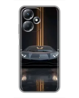 Чехол для Infinix Hot 30 Play с картинкой «Lamborghini золотые линии»
