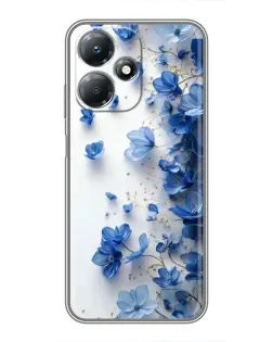 Чехол для Infinix Hot 30 Play с картинкой «Голубой цветочный каскад»